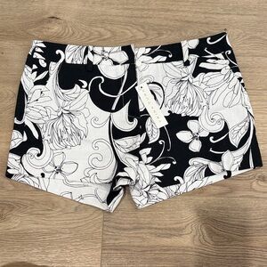 Trina Turk Monochrome Floral High Waist Shorts